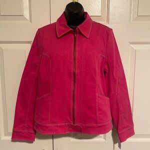 Womens ORVIS Pink cotton Denim Jacket sz 10